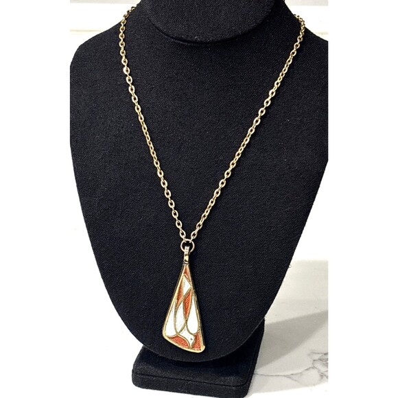 Vintage Terra Sancta Guild 1969 Enamel Dove Pendant Necklace Israel - Picture 1 of 16